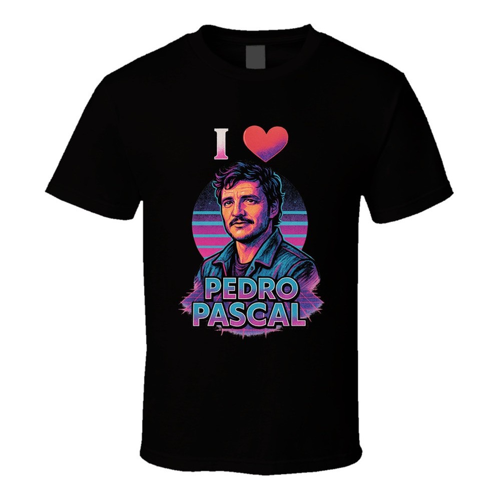 2025 Gildan แขนสั้นสําหรับชาย I Heart Pedro Pascal 80s สไตล์ Crush T เสื้อ xs-3xl 1 ผ้าฝ้าย