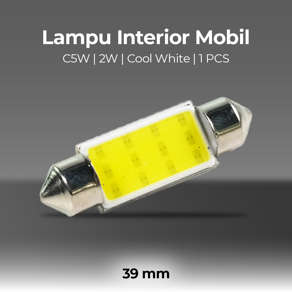 ไฟภายในรถ LED แผ่นโดมไฟ C5W 2W Cool White 1 ชิ้น - BA9S
