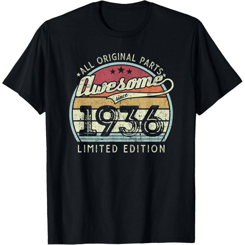 เสื้อยืดผ้าฝ้ายผู้ชาย Retro Vintage 1936 Limited Edition 86th Birthday 86 ปีเสื้อยืด