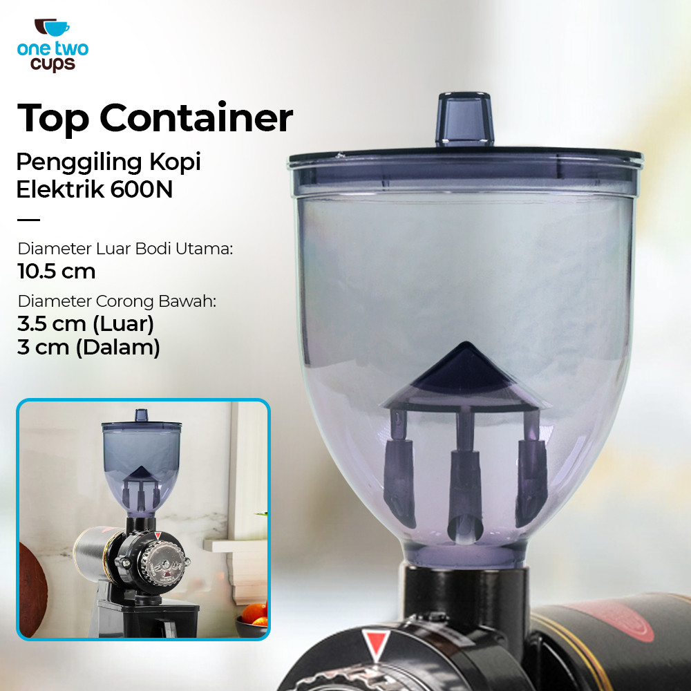 หนึ่งสองถ้วยอะไหล่ด้านบนภาชนะเครื่องบดกาแฟไฟฟ้า-600N