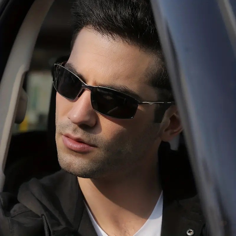 - AORON Mens Aluminium Frame Polarized Lens UV400 Glasses - A559 -