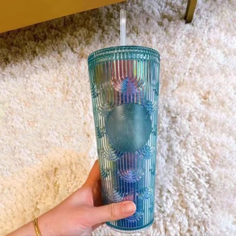 L-HOTFor starbucks Cup Siren Mermaid Goddess สําหรับ Aurora ถ้วยฟางความจุขนาดใหญ่ 700ml