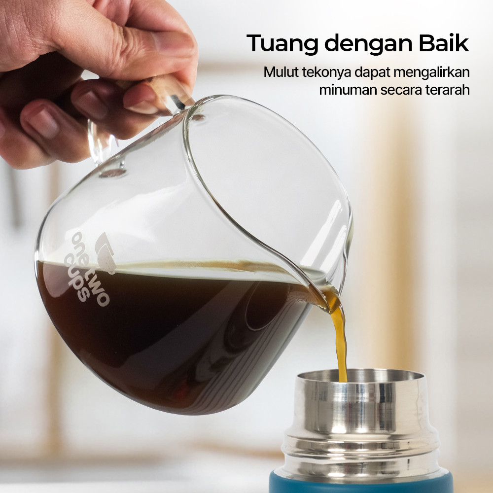 [CHEAP WORK] V60 Drip Pour Borosilicate Glass Coffee Server - One Two Cups AI101