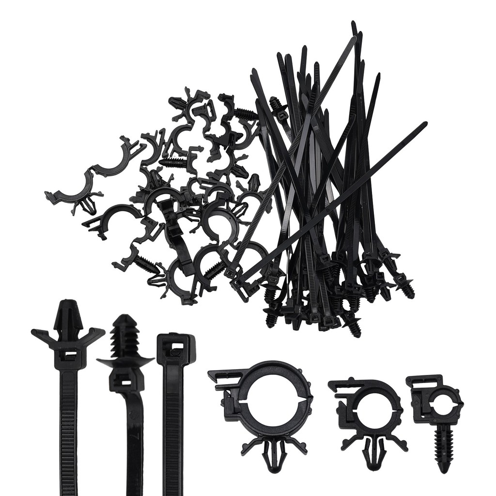 *COSYH* 45 ชิ้น Push Mount Cable สําหรับ Zip Tie พร้อมคลิปรูสายไฟรถยนต์, สําหรับ Universa