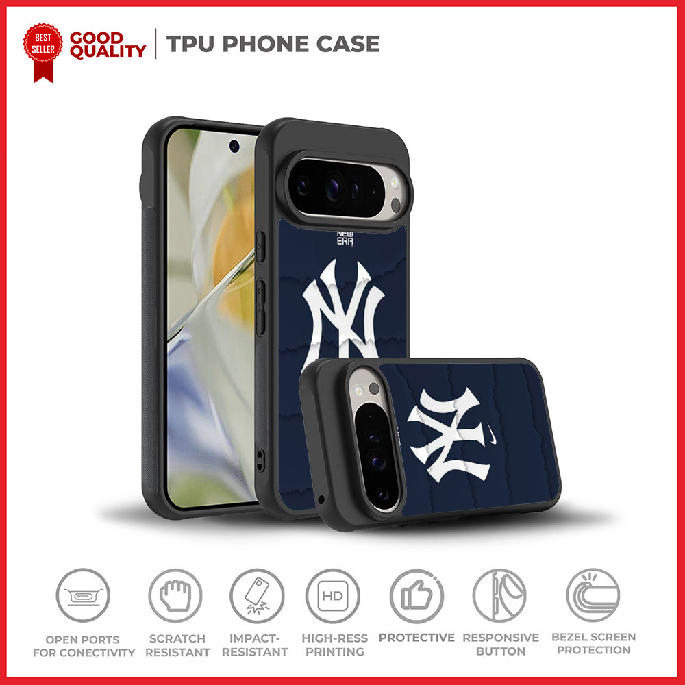 เคสปลอก Google Pixel 10 9 8 7 6 5 A Pro XL พับ NY Yankees โลโก้ AH0424 Custom N5