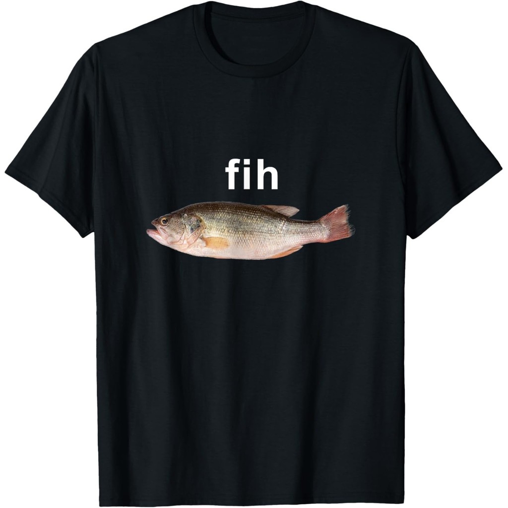 Fih Funny Misspelled Fish Meme, เสื้อยืดอารมณ์ขันง่ายเสื้อยืด Unisex