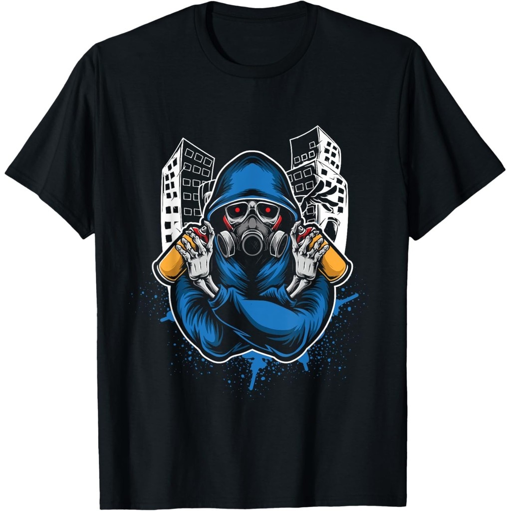 Graffiti Artist Skull Graffiti Tag Urban Street Art Rap เสื้อยืด Unisex