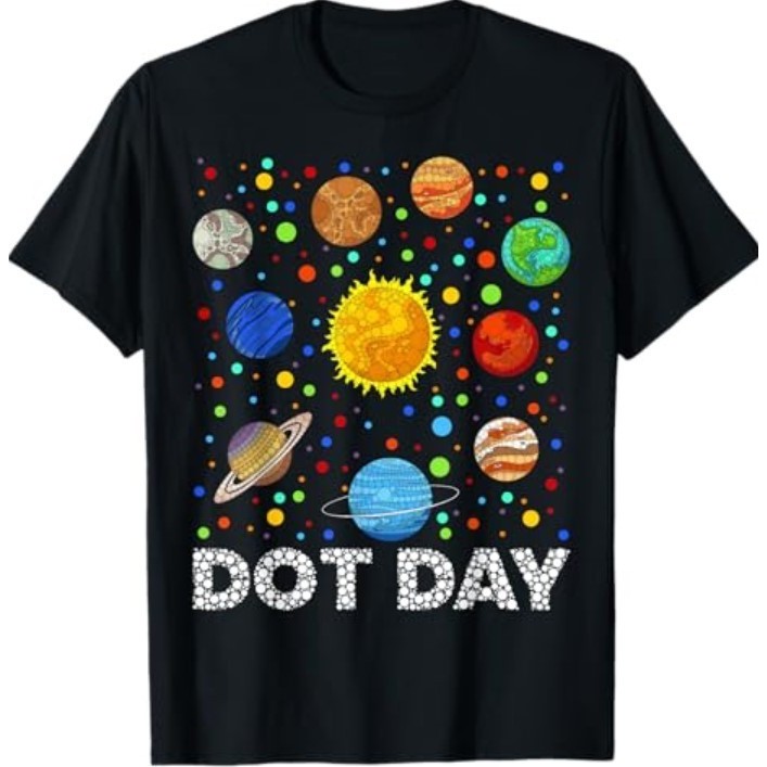 ตลก Planets Polka Dot Happy Dot Day Art เสื้อยืด
