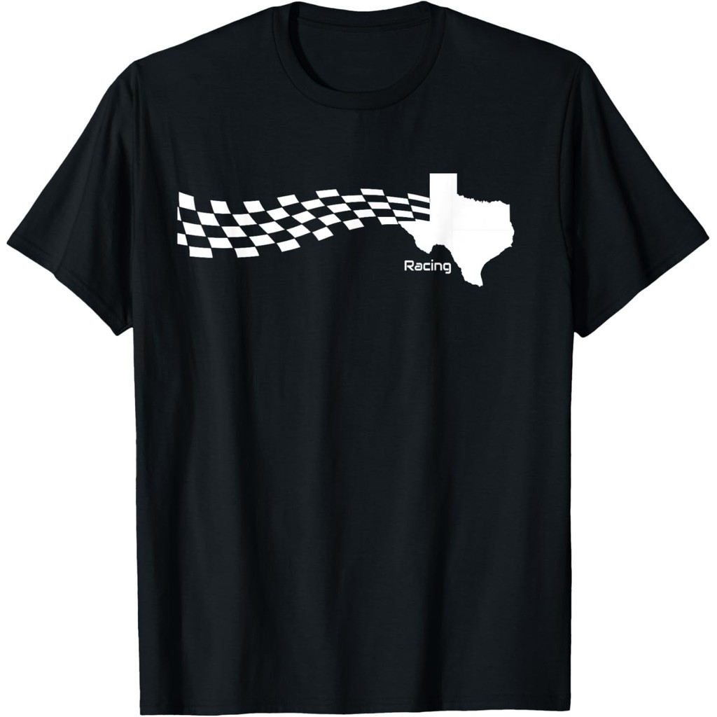 Texas Racing Checkered Race Flag เสื้อยืด Unisex