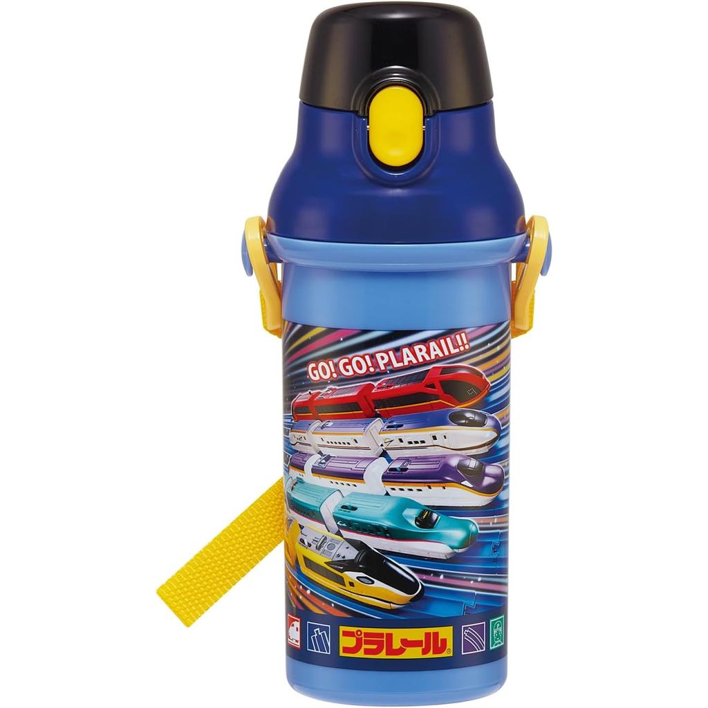 Skater PSB5TR-A Kids Straw Bottle 480ml – Plarail Design – Lightweight Plastic – Made in Japan – Shi