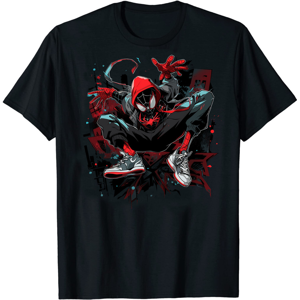 Spider-Man Miles Morales Graffiti City เสื้อยืดเสื้อยืดตลก