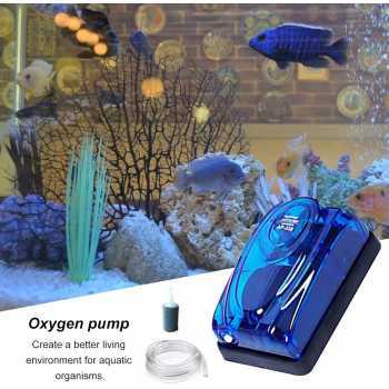 Aquarium ปั๊มออกซิเจนเครื่องเติมอากาศปั๊มออกซิเจน 60L ถังปลา 3.5W AQ-708A Universal คุณภาพสูง