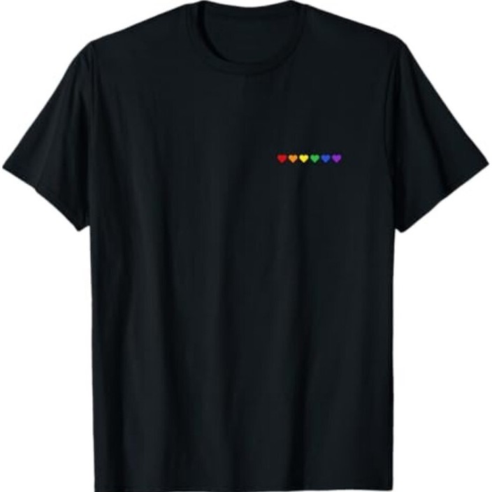 เสื้อยืด Tiny Rainbow Hearts Subtle Pride Month Flag Gay Rights