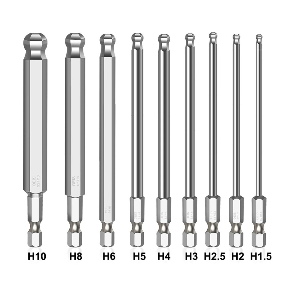 【ขายดี】1pc Ball End Hex Screwdriver Bit Metric Hex Bit 100mm Long Driver Bit