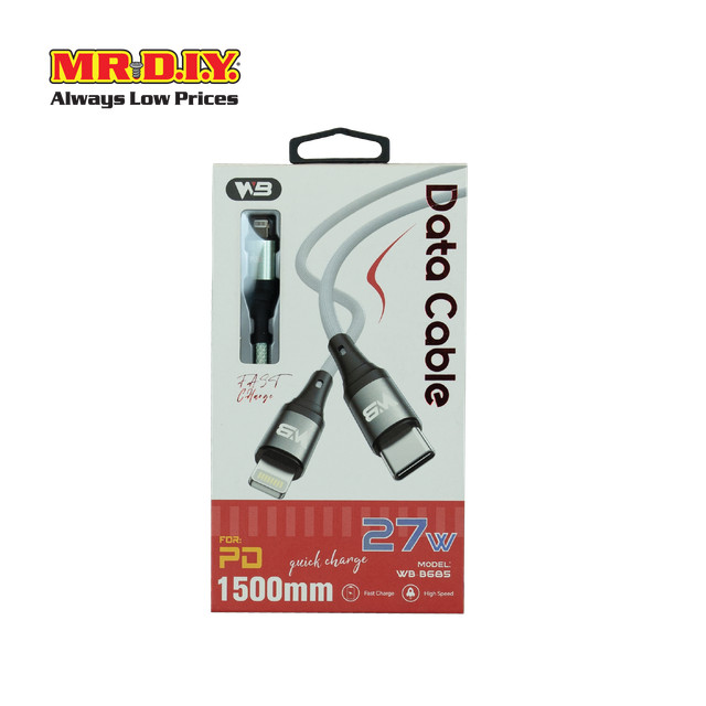 Wb Cable Charger สายชาร์จ Type-C to Li ยาว 1.5 เมตร คละสี_8995234
