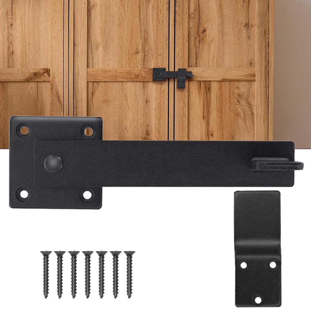 ⭐ฟิเวนสตาร์⭐Flip Latch Barn Door Fence Gate Latch Lock, Heavy Duty Steel Double Gate Latch