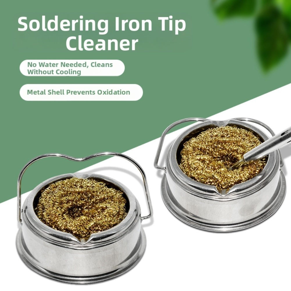 [BETL] 1PCS Solder Iron Tip Clean Ball Holder, Brass Wire Cleaner Sponge Ball Cleaner
