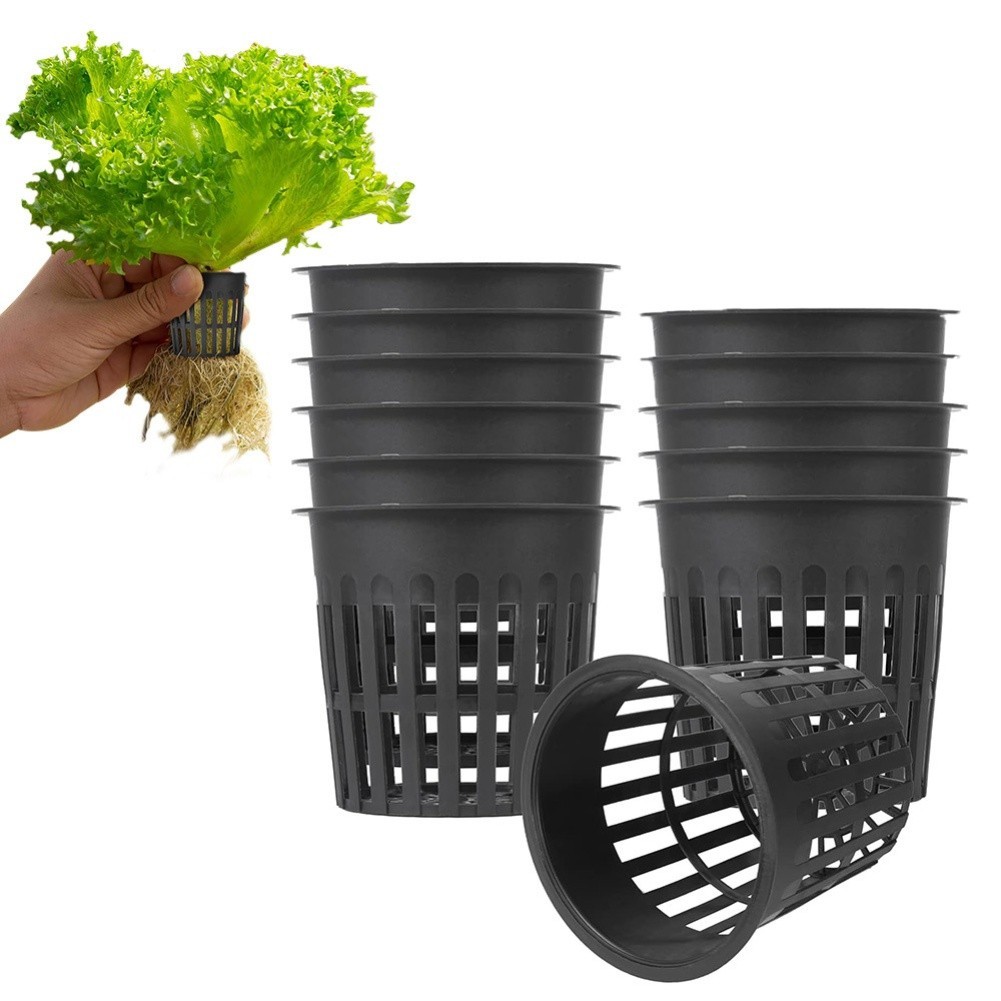 VARSTRPlastic Garden Mesh Net Pot Hydroponics Basket Planting Nursery Grow Supplies