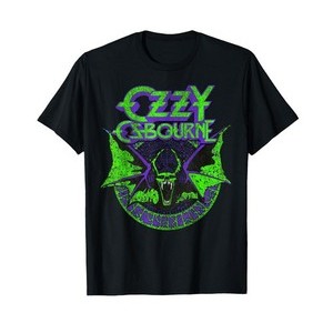 เสื้อยืด Ozzy Osbourne Bat Circle Neon V2 สไตล์ย้อนยุค กราฟิกเนオンสตรีทแวร์
