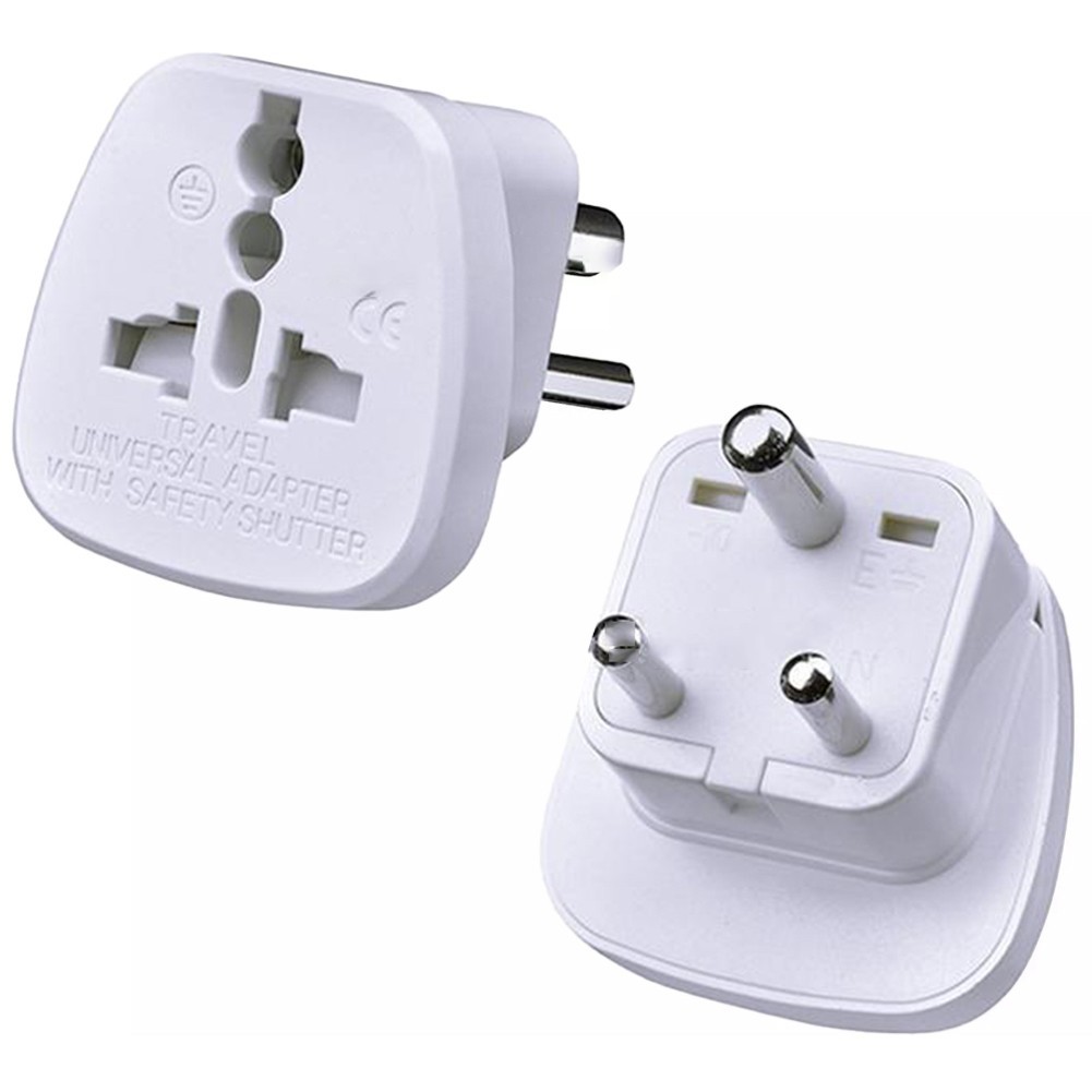 รัก. 3 Pin Prong UK to India Travel Adapters S-Africa Travel Adaptor 2/10 ชิ้น