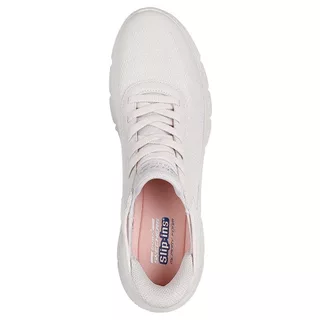Skechers สเก็ตเชอร์ส รองเท้าลำลองผู้หญิง Women Slip-ins BOBS Sport B Flex Hi Linear Force Casual Shoes - 117391-WHT