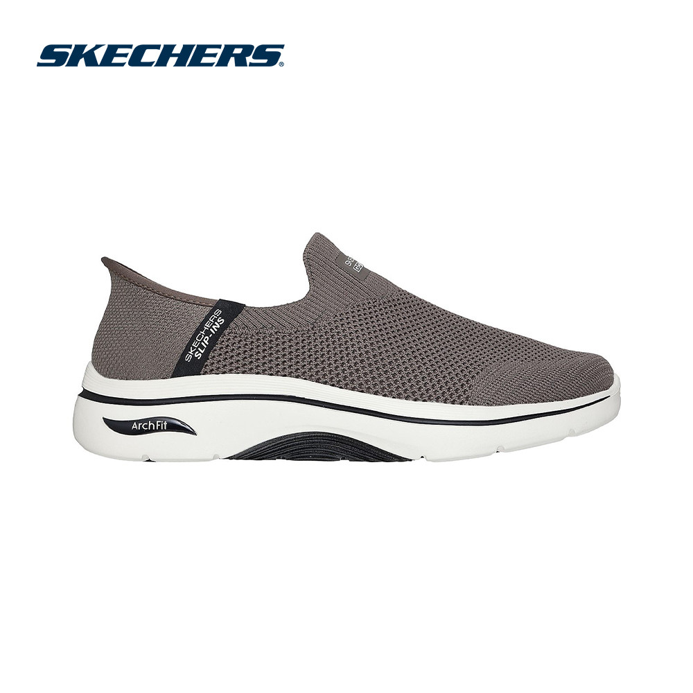 Skechers สเก็ตเชอร์ส รองเท้าผู้ชาย Men Slip-ins GOwalk Arch Fit 2.0 Iconic 2 Walking Shoes - 216522-BRN APMA (latest)