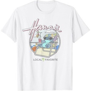 90s Casual Fashion Short Sleeve Lilo & Stitch Hawaii Local Favorite T-Shirt