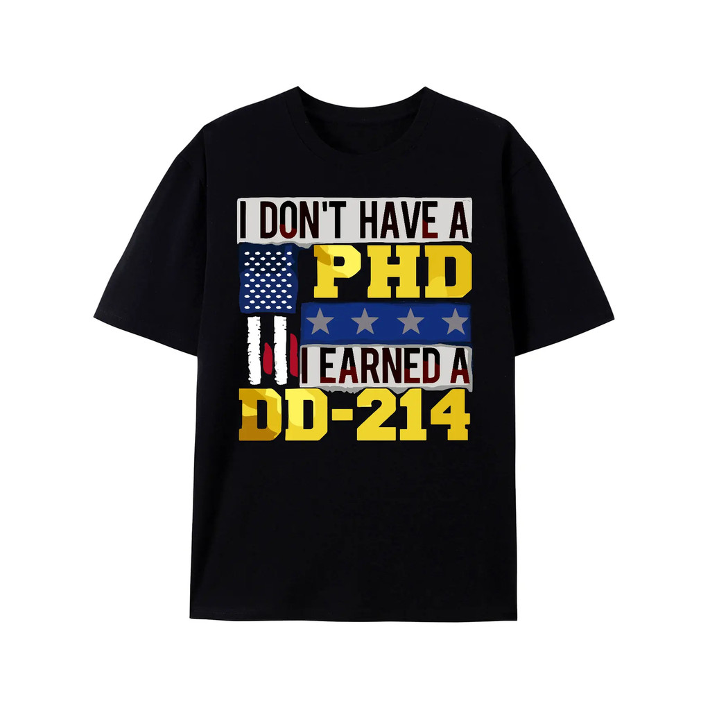 เสื้อยืดกราฟิกผู้ชาย Dd-214 - "I Earned A PhD ใน 3.14 วัน" ดีไซน์กับอเมริ