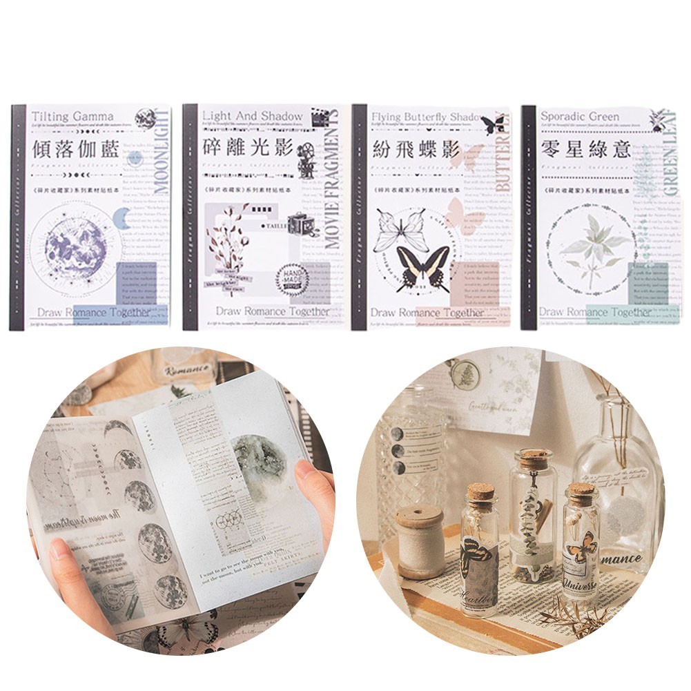 [สต็อก]40 แผ่นของ Junk Journal พื้นหลังกระดาษญี่ปุ่น Journaling Scrapbooking