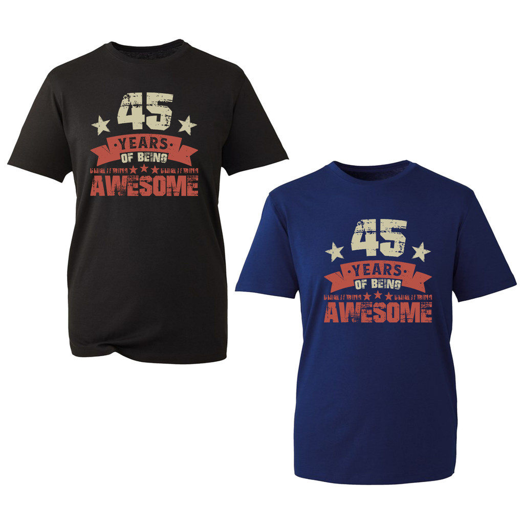 45 Years Of Being Awesome เสื้อยืด 45th Birthday Party 45 ปี Tee Top