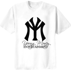 90s Casual Fashion Short Sleeve Young Money Entertainment Rap Logo T Shirt