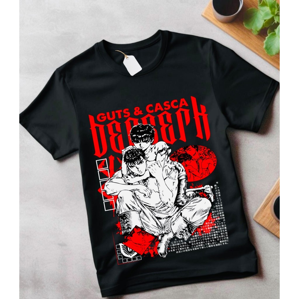 เสื้อยืด Berserk Manga Strip Guts Berserker Armour อะนิเมะเสื้อสีดําของขวัญ