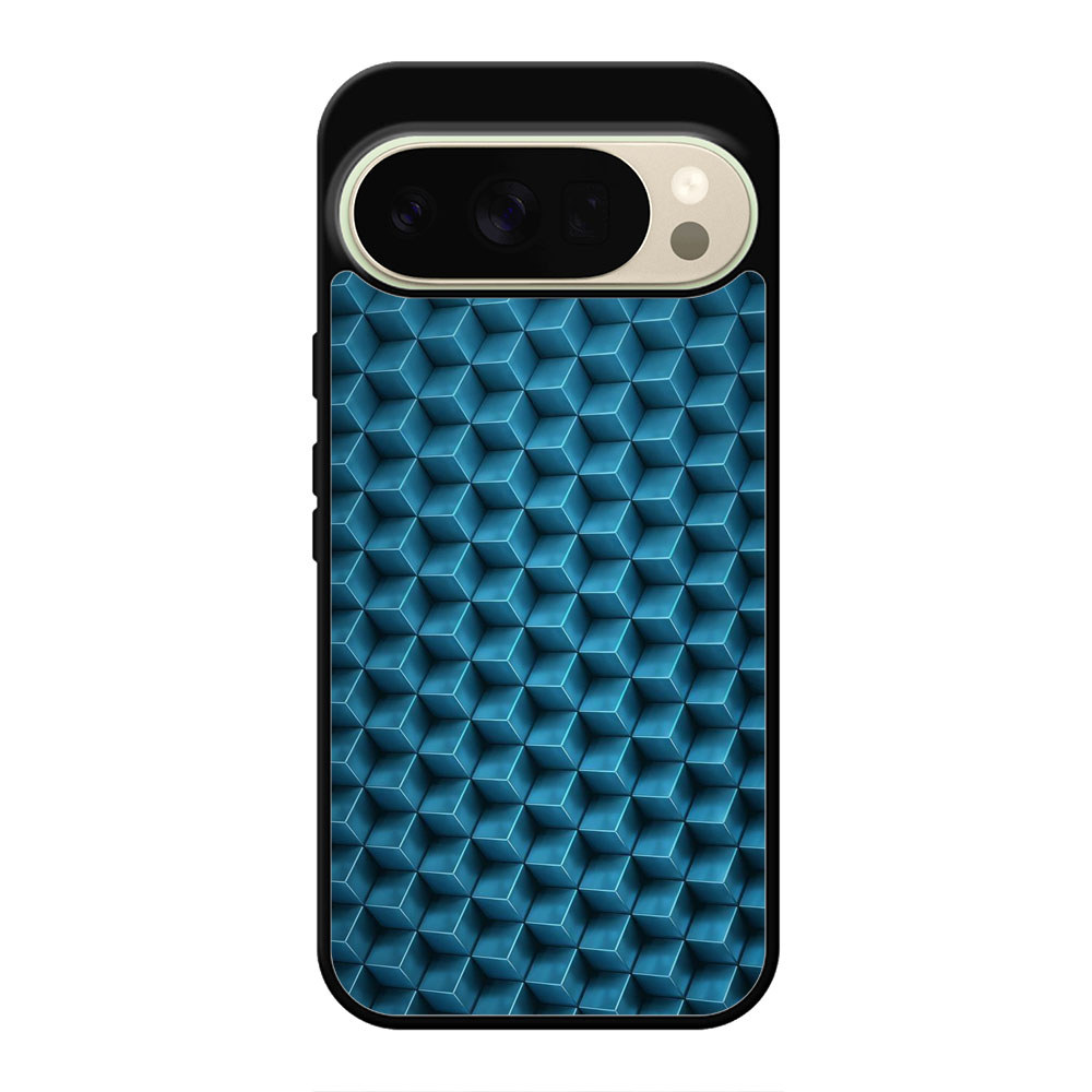ปลอก HP Hybrid Case Google Pixel 10 9 9A 8 8A 7 7A 6 6A 5 5A 4 4A Pro XL Blue Cube ชั้น