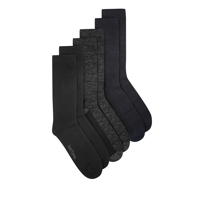 Hush Puppies Mens Bryan M Crew Socks Nv/Gr/Bk