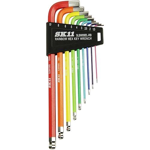 SK11 Rainbow ball point hex wrench set 9 pieces SLBW09EL-RB