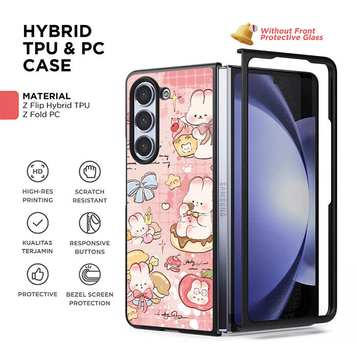 รูปแบบขนมกระต่ายน่ารัก AB4729 Softcase Hardcase Samsung Galaxy Z Fold 7 6 5 4 3 Z Flip 7 6 5 4 3 SE 