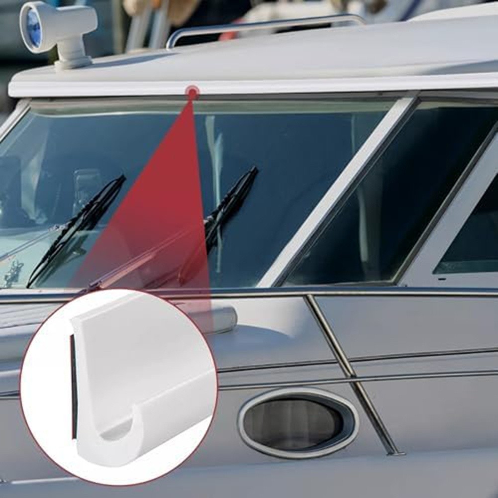 VANS ใหม่Rain Gutter Self Sticking Roof DIVERterสําหรับรถยนต์Vans RVs Boatsสีขาว