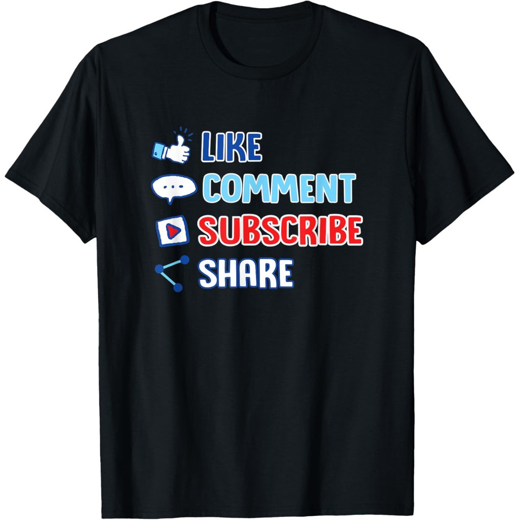 Like Comment Subscribe Cute Vlogger Streamer Men T-Shirt