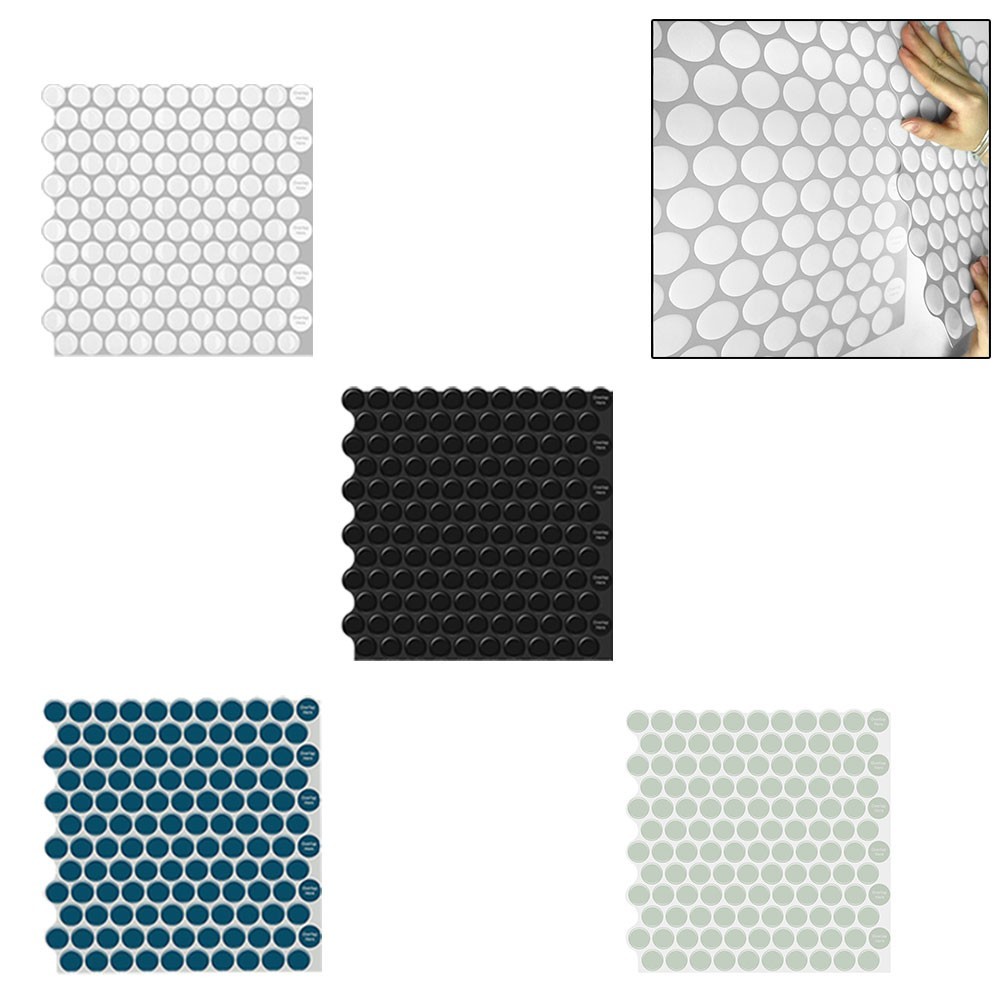 [DML] 3D Wall Tile Peel และ Subway Brick Tile Round Stickers