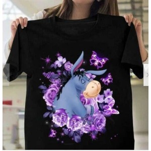 เสื้อยืด New Trendy Men Eeyore Purple Rose