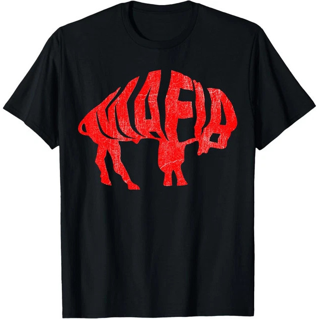 Wny Pride T-Shirt Faded Red Buffalo T-Shir Casual T-Shirt