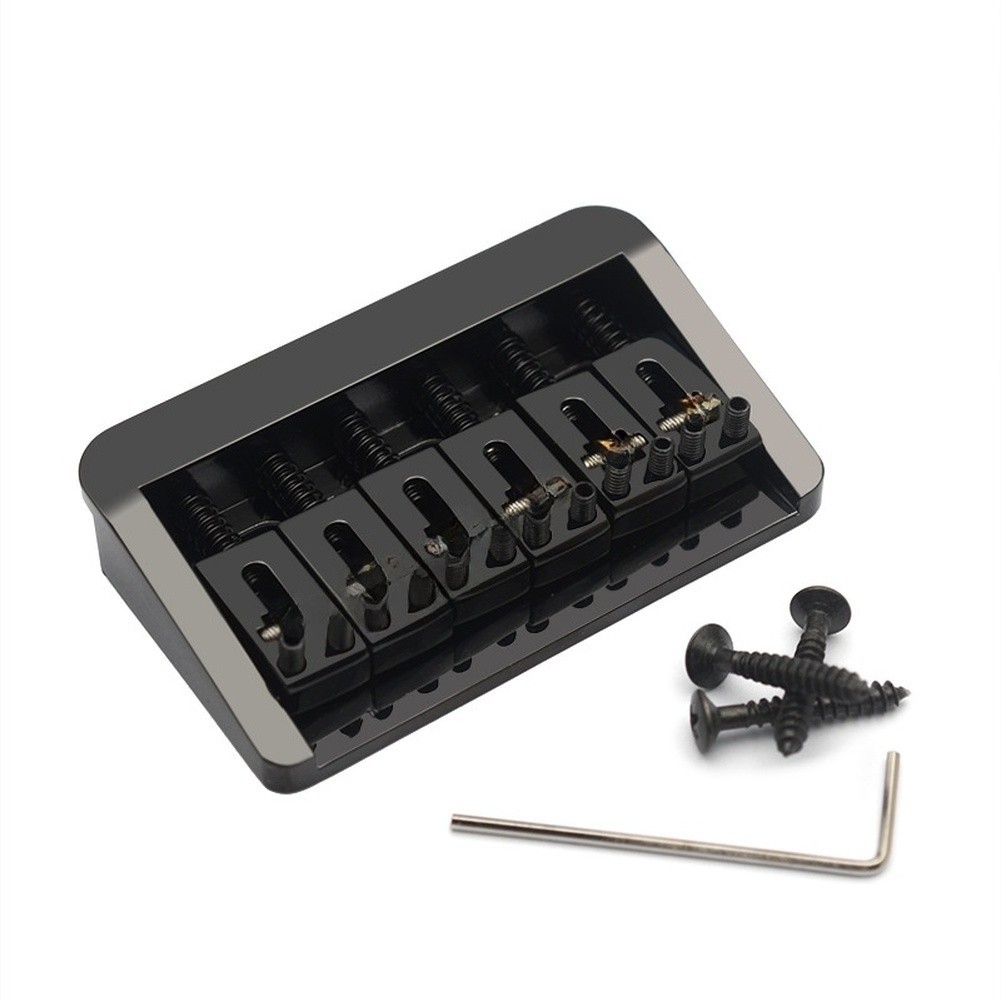 JOYLF-6 String Fixed Guitar Bridge 74x45mm Zinc Alloy Roller Bridge พร้อมสตริง