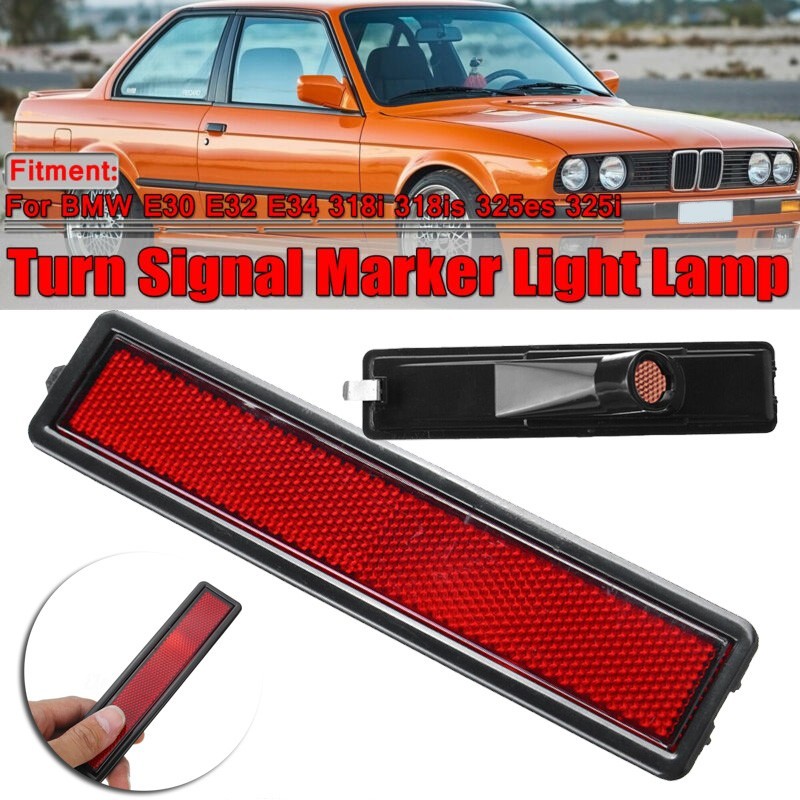 [C1O] สําหรับ BMW E30 E32 E34 3 Series L หรือ R ด้านหลังกันชนด้านข้าง Marker Light