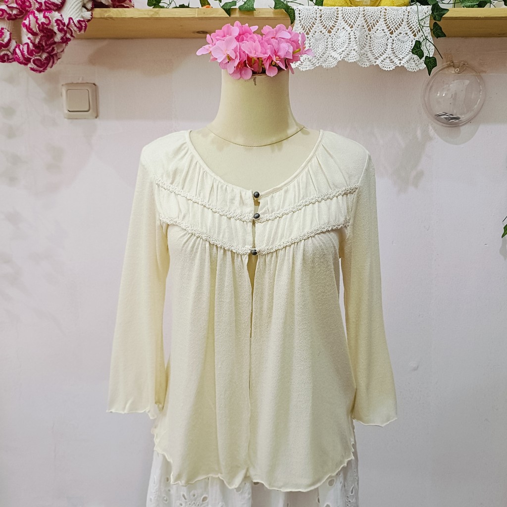 Axes Femme Princess Knit Top Mori Kei & เสื้อลูกไม้โลลิต้าเนื้อนุ่ม