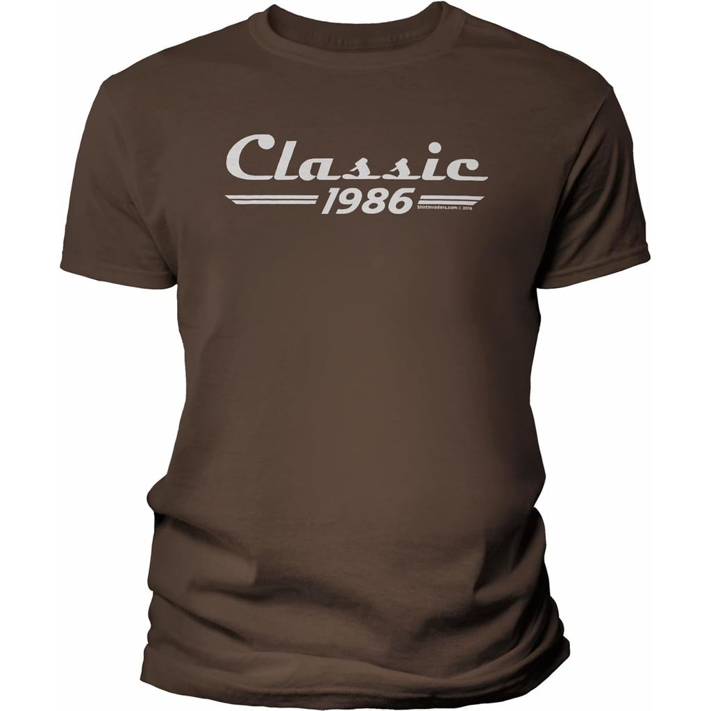 เสื้อยืดผ้าฝ้ายผู้ชาย 40th Birthday for Men - Classic Retro 1986-40th Birthday Shirt 4XL , 5XL , 6XL