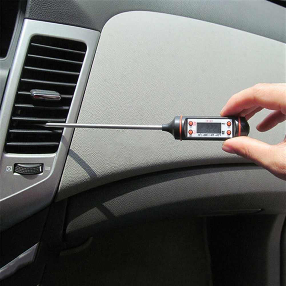 [S1U] Auto Car Vehicle Air Conditioning Outlet LCD Digital Temperature Gauge Tool ใหม่