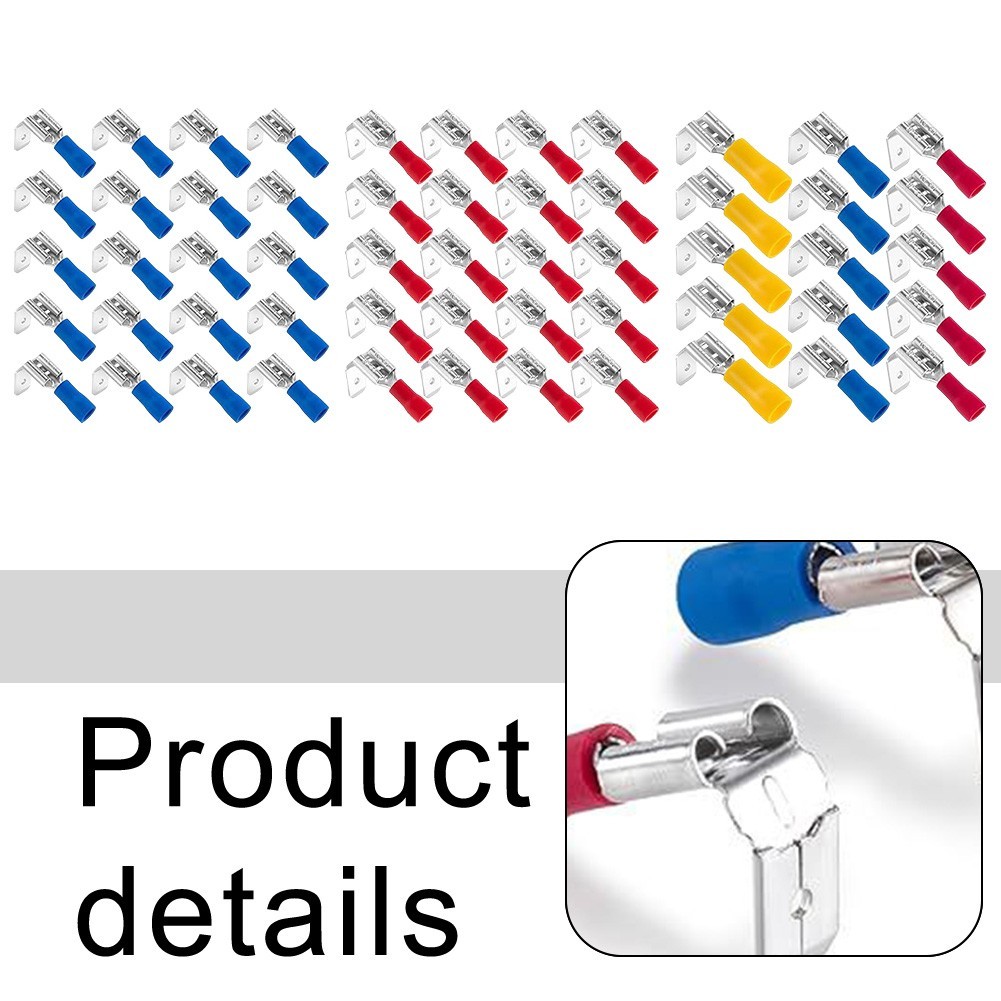 JOY-xPiggyback Spade Connectors Quick Disconnect Female/Male Cable Crimp Terminals