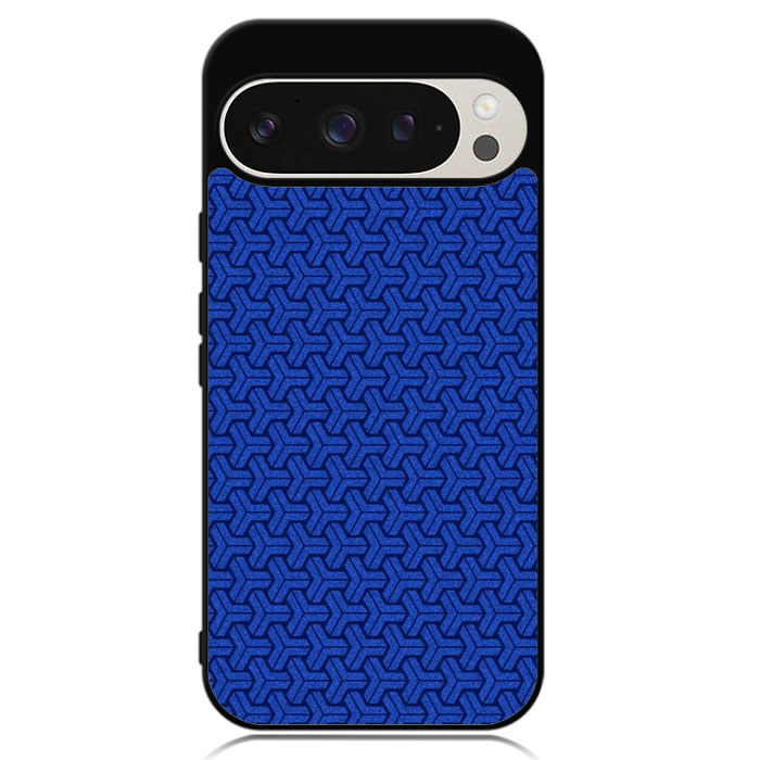 Google Pixel Case 10 9 9A 8 8A 7 7A 6 6A 5A Pro XL Blue Geometric Texture Case Cover