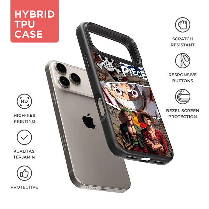 Zoro Luffy One Piece AB4741ปลอกiPhone 17 16 16e 15 14 13 12 11 XS XR X 8 7 Pro Max Plus Mini SE 2020