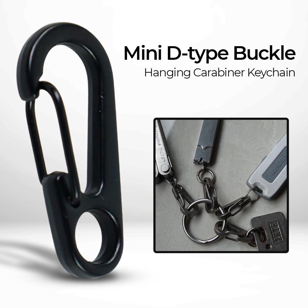 GANTUNGAN Agares Mini D-Shape Outdoor Metal Carabiner พวงกุญแจ, Mini Carabiner รุ่น D
